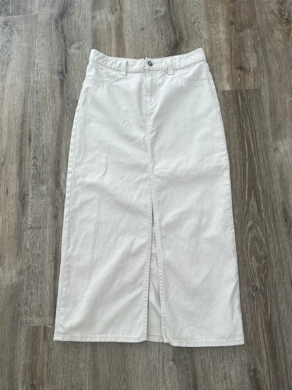 H&M Midi Twill Skirt with Front Slit